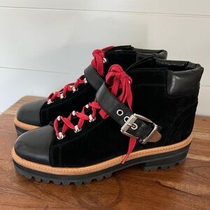 Marc Fisher Black Ankle Strap Buckle Shoe Boots Sz 8.5
